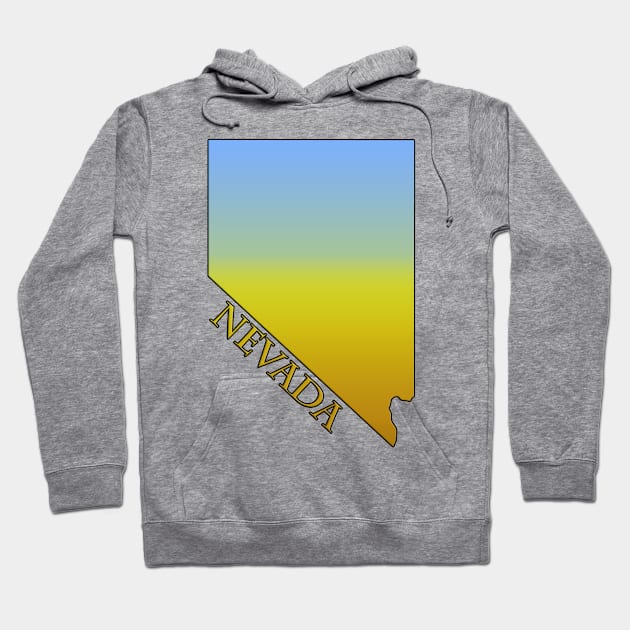 State of Nevada Desert Themed Outline Hoodie by gorff